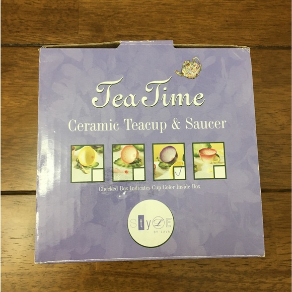 Tea Time Floral Ceramic Teacup & Saucer - Picture 13 of 14